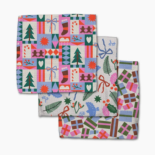 Geometry Festive Cheer Dishcloth Set