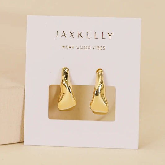 Small Ripple Gold Hoop Earrings