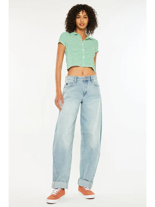 Kan Can Low Slung Horseshoe Denim Jeans