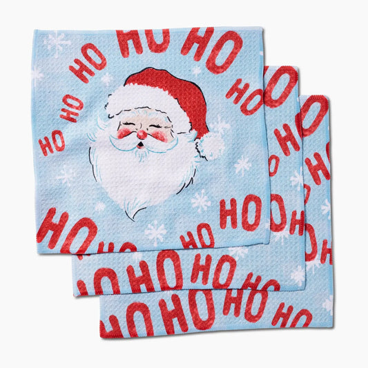 Geometry Merry Santa Claus Dishcloth Set