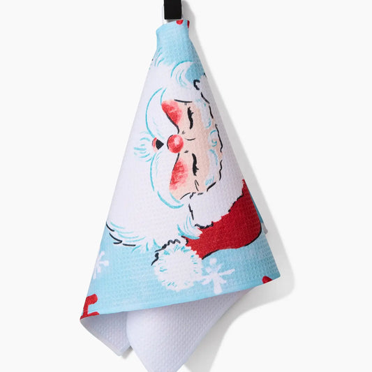 Geometry Merry Santa Claus Bar Towel