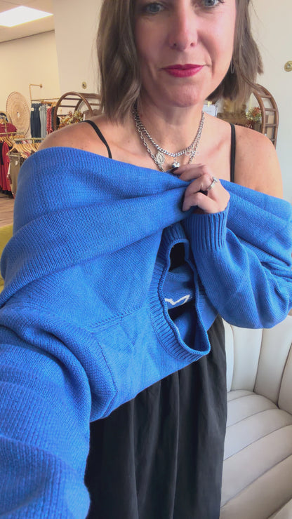 Oversized Graphic Knit Sweater