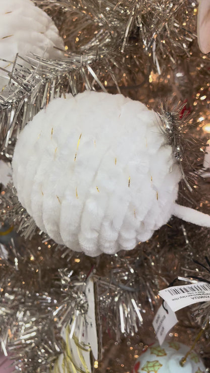 Chenille Rope Ball Garland with Gold Metallic Thread