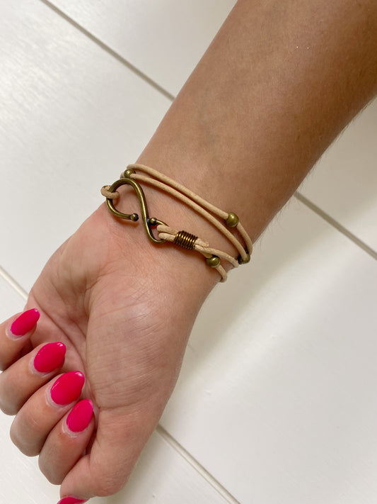 Blonde Leather Wrap Bracelet