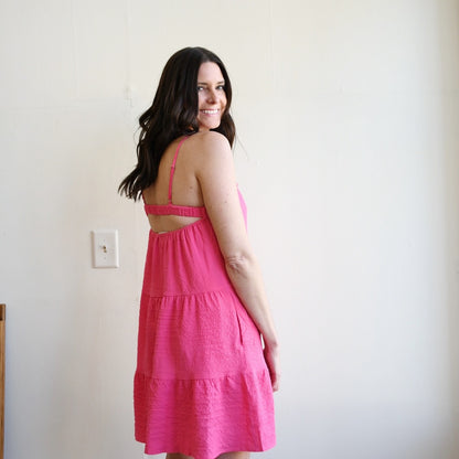 Hot Pink Sleeveless Cami Dress